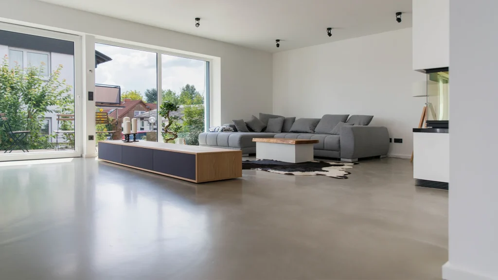 Wohnbereich Wohnzimmer mit Sichtestrich